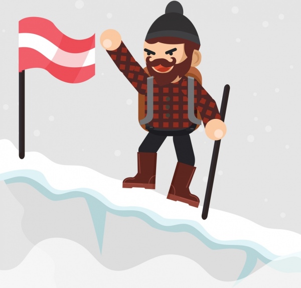 adventure background snow mountain flag explorer icons