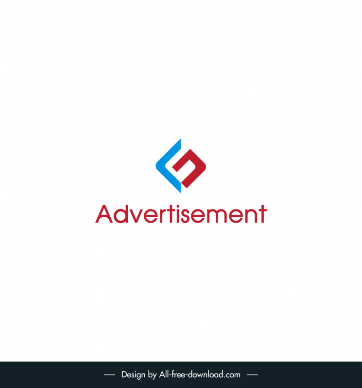 advertisement with a logo template elegant geometry texts modern flat design