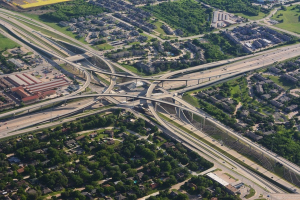 aerial air down energy freeway highway 