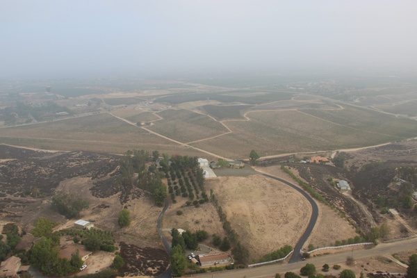 aerial view of dry farmlands 