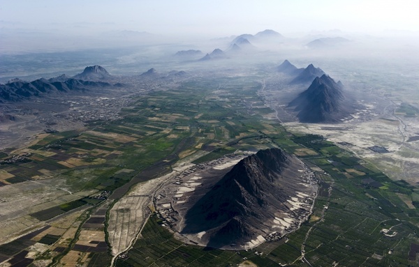 afghanistan landscape aerial view