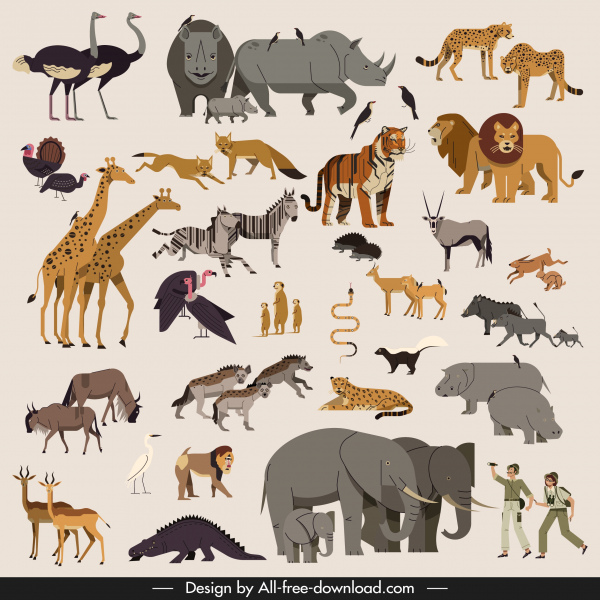Animals species collection explorer icons vectors free download 45,239  editable .ai .eps .svg .cdr files