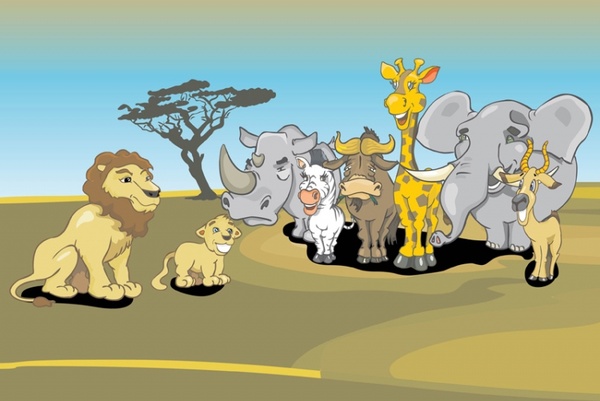 African Animals Cartoon