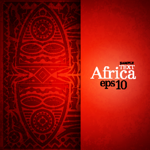 african style elements background vector set