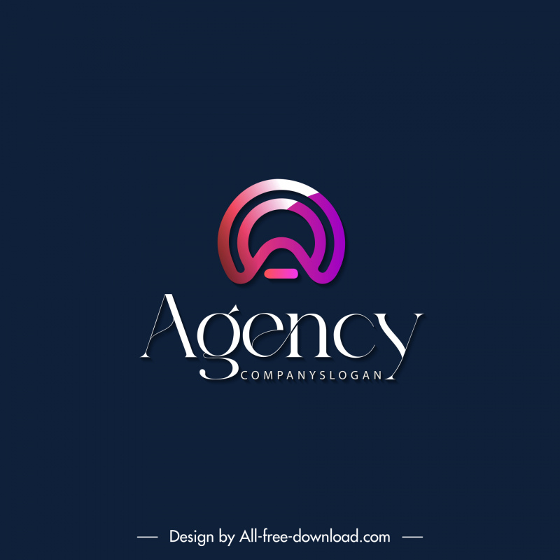 agency logo modern shiny rounded shape