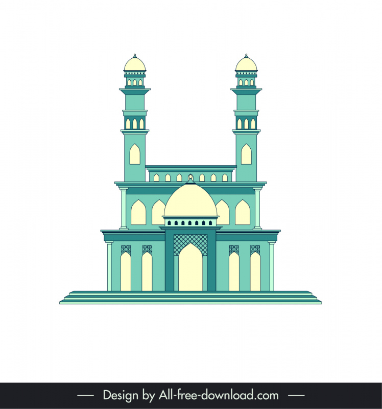 ahmedabad india buildings architecture template elegant classical symmetric outline