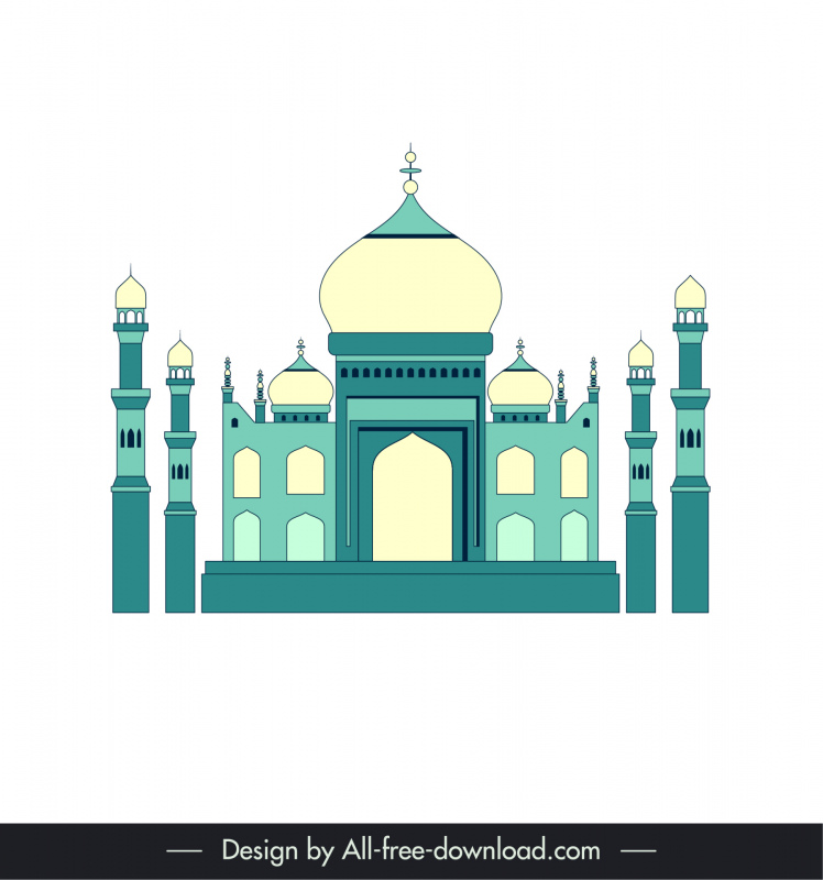 ahmedabad india royal architecture template elegant flat symmetric sketch