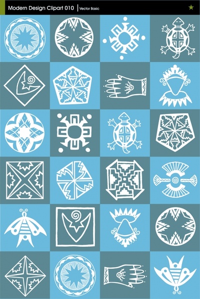 tribe pattern sets flat symbols sketch isolation