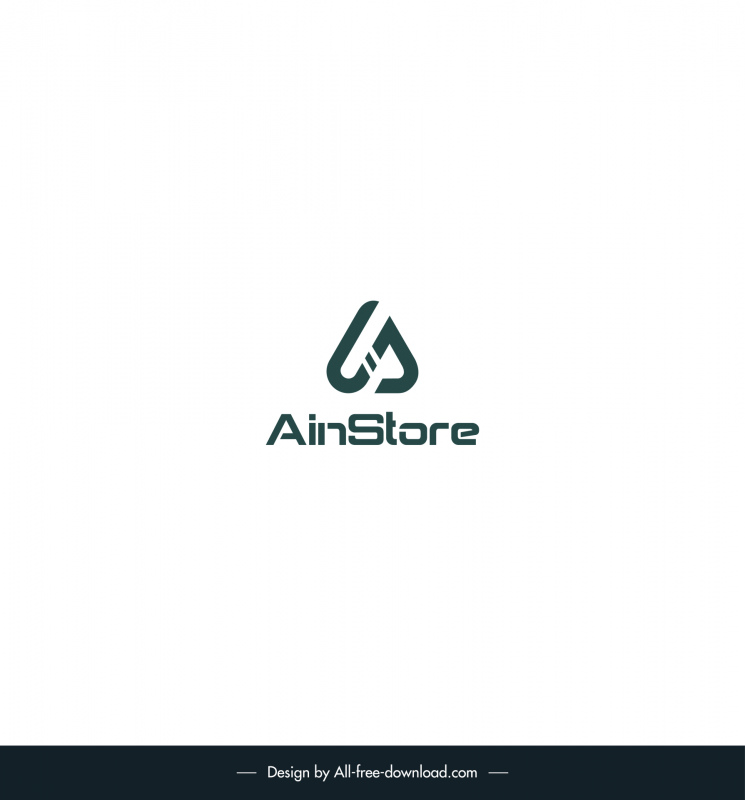 ainstore simple logotype modern flat abstract shape texts design
