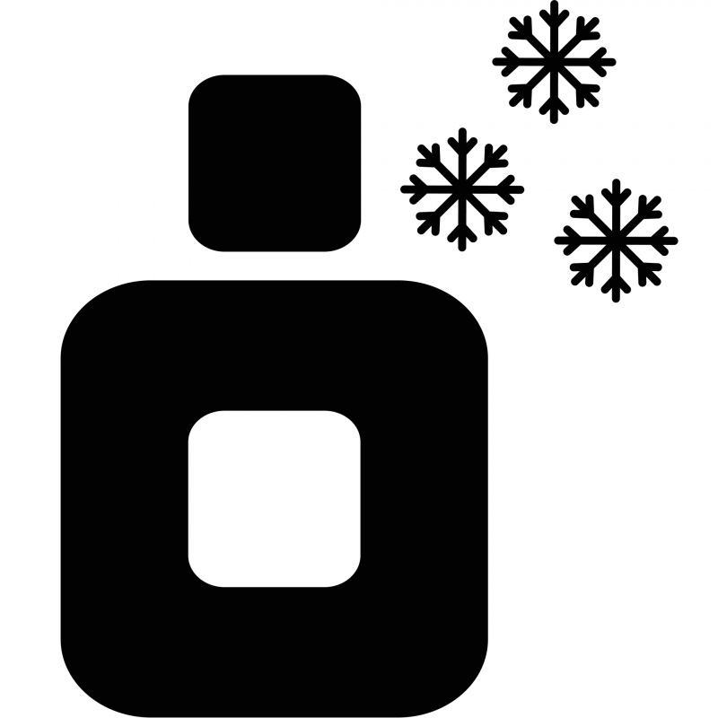 air freshener sign icon flat black white perfume snowflakes decor