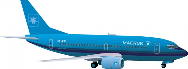 passenger airplane icon modern blue design 3d model