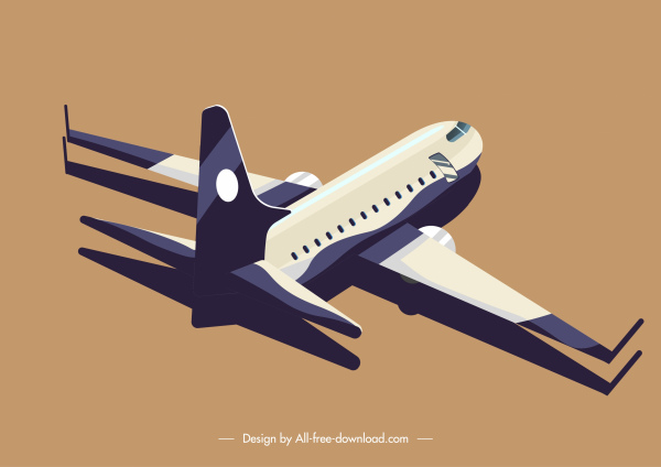 airplane icon modern 3d design