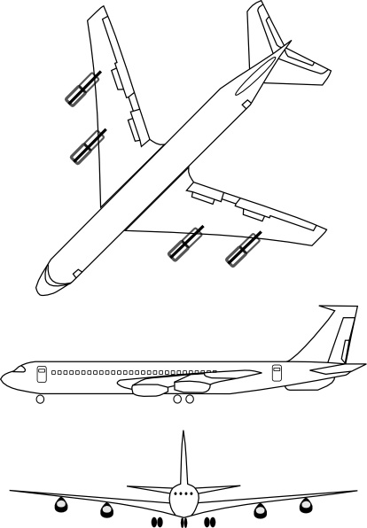 Airplane Outline clip art 