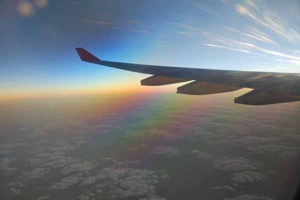 airplane wing clouds