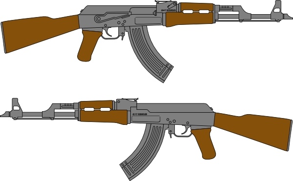 Ak Rifle Vector Drawing clip art