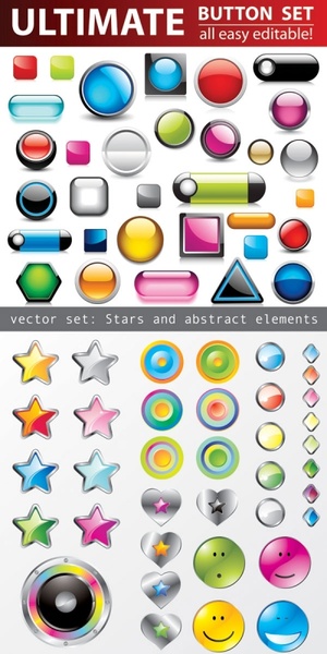 all kinds of crystal texture of threedimensional icons vector