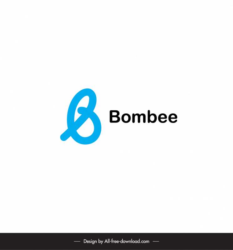 alphabet b logo flat dynamic stylized text