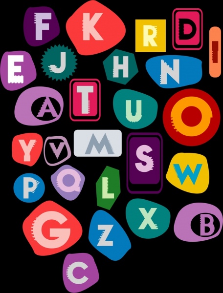 alphabet backdrop colorful capital texts isolation