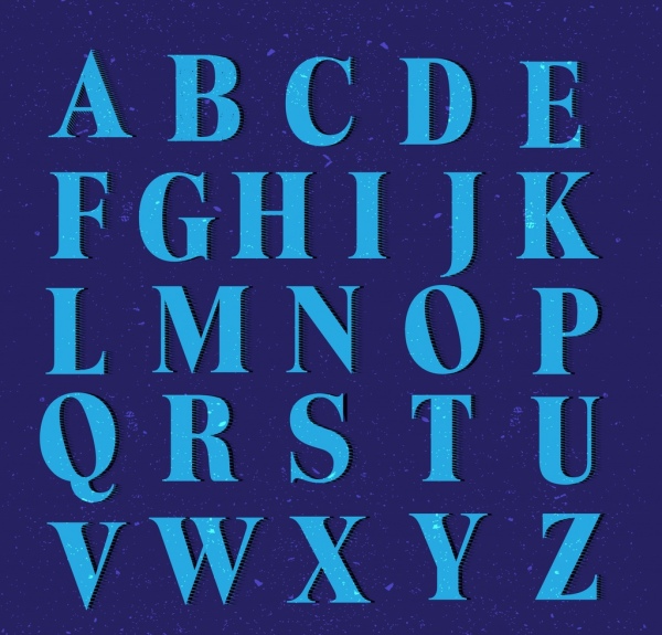 alphabet background capital lettering blue words