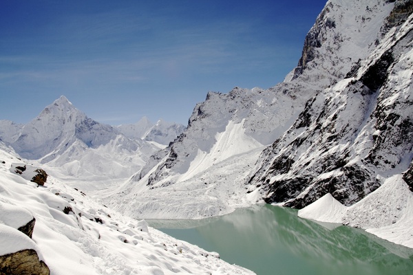 alps climbing cold frozen glacier high hiking