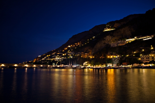 amalfi coast by night