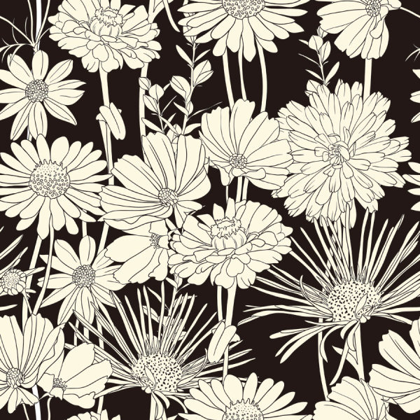 amazing flower drawing background vector