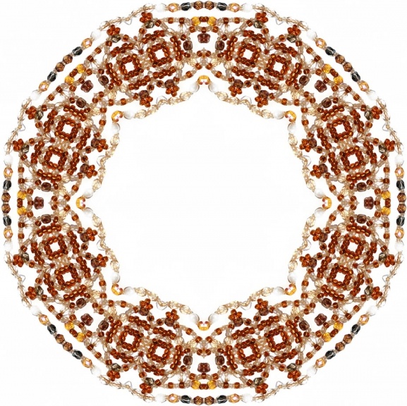 amber beads round frame 