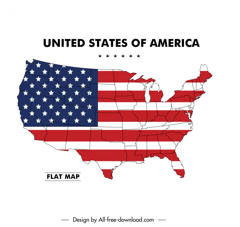 america map backdrop flat flag sketch