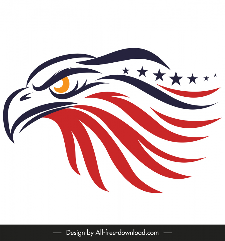 american eagle insignia icon flat handdrawn curves sketch