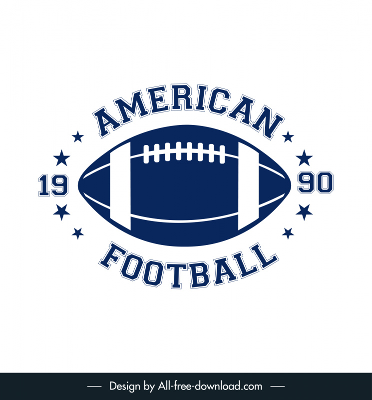   american football league logotype symmetric stars ball sketch
