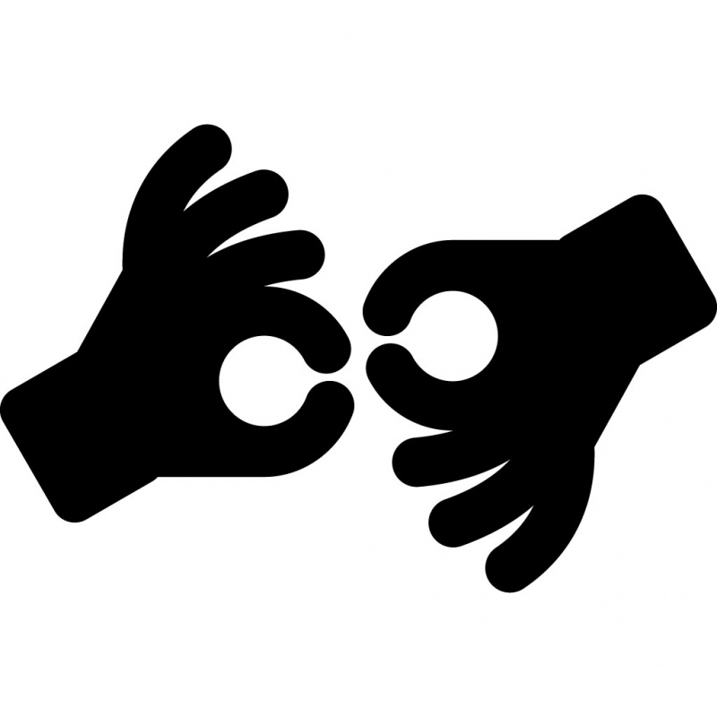 American sign language interpreting ok hand sign silhouette icon