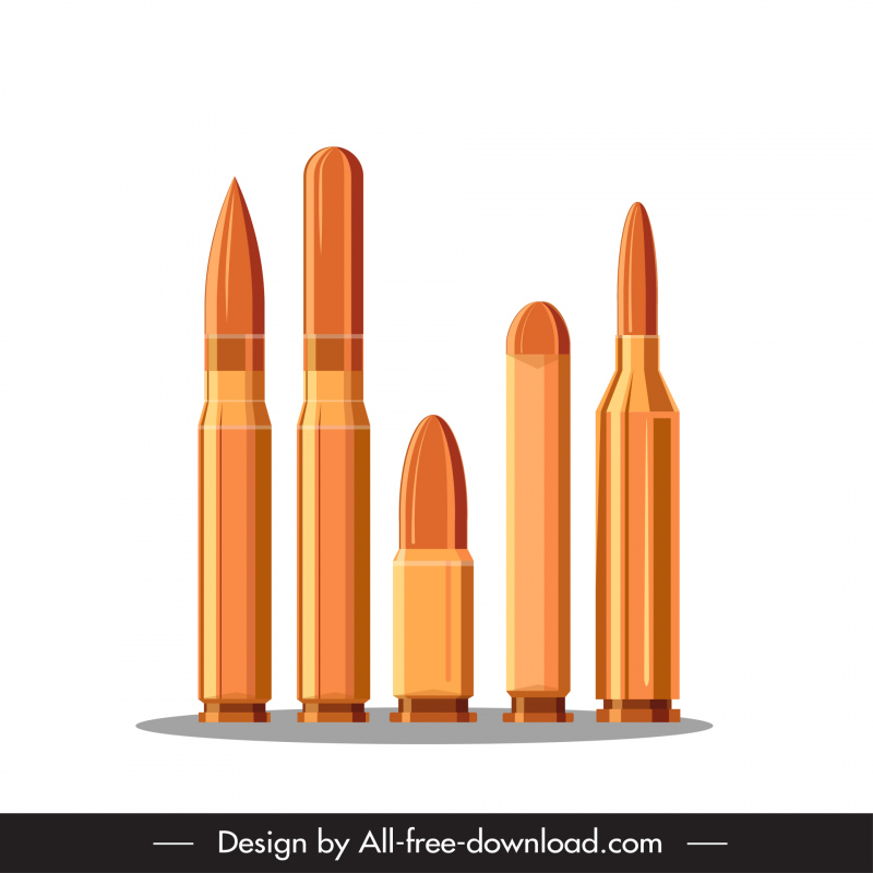 ammunition icons shiny orange gold sharp shapes sketch