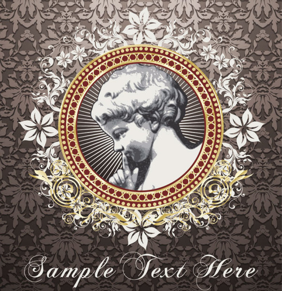 anaglyph floral background free vector 