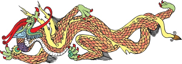 ancient chinese dragon vector