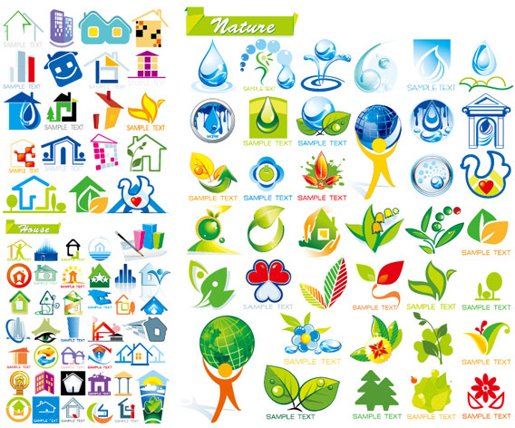 and ecological house icon vector