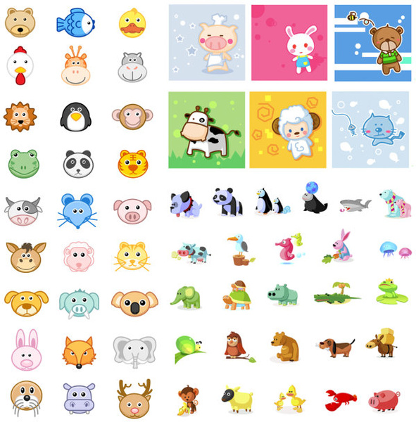 animal icon vector set vector 