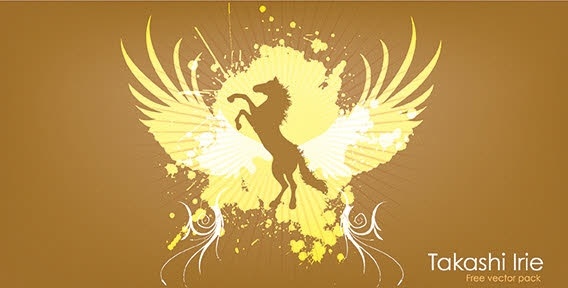 Animals horse wings splatter abstract 