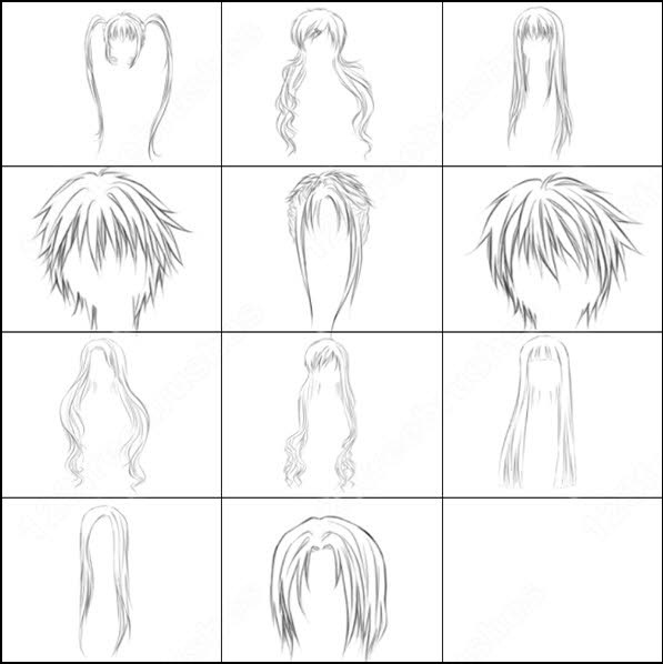 Anime hair ps brushes free download 44 .abr files