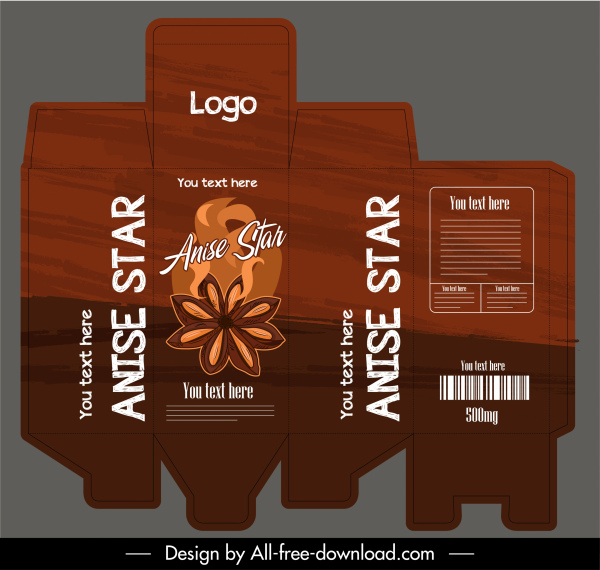 anise star package template classic dark brown design