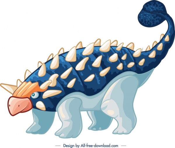 ankylosaurus dinosaur icon colored cartoon character