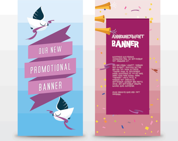 announcement banners vector graphic