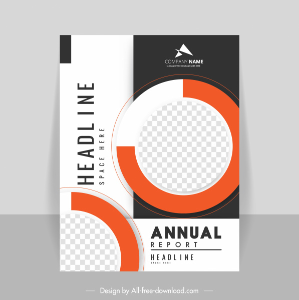 annual report template modern circle checkered decor