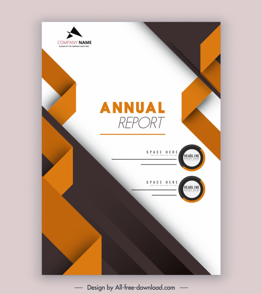 annual report template modern elegant 3d decor
