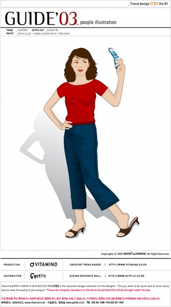 answering a cell phone lady people vector
