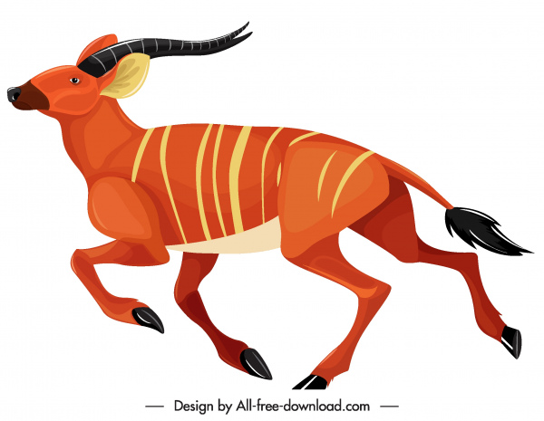 antelope icon colored cartoon sketch