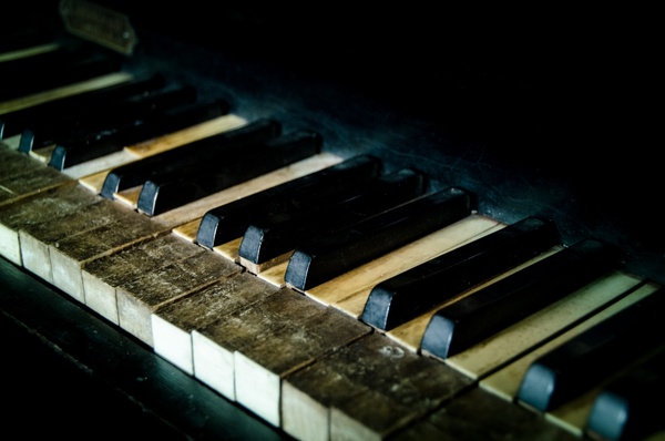 antique piano keys