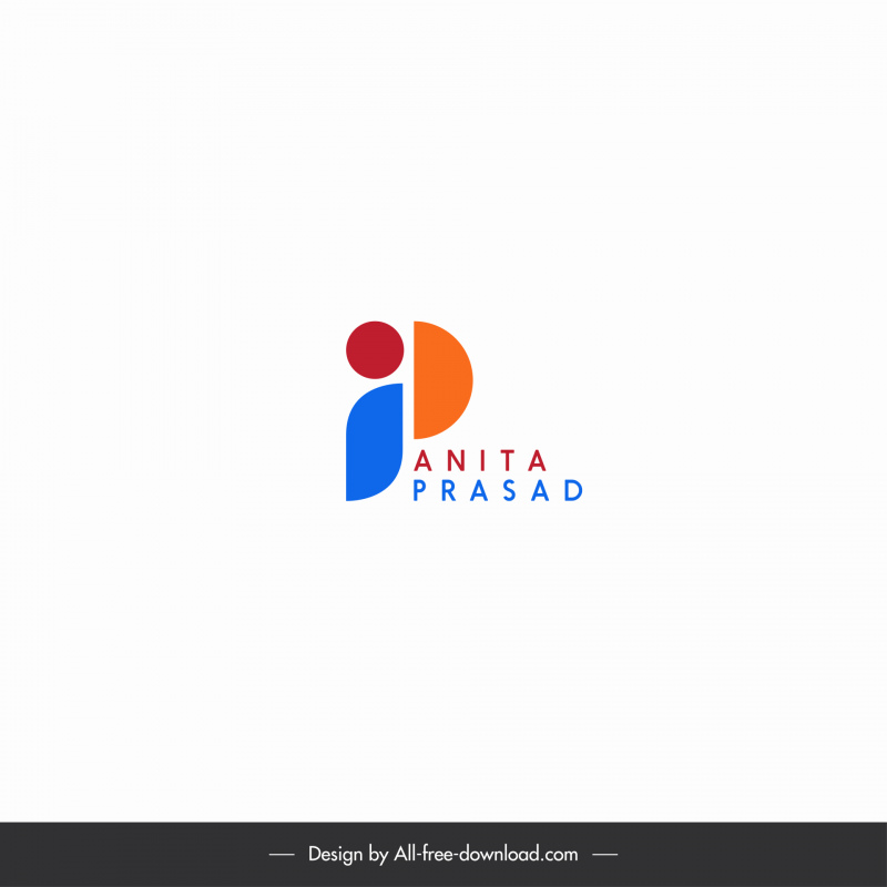 ap logo style geometry with color red orange blue flat vector