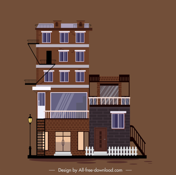 Residential apartment building cartoon vectors free download 24,281  editable .ai .eps .svg .cdr files