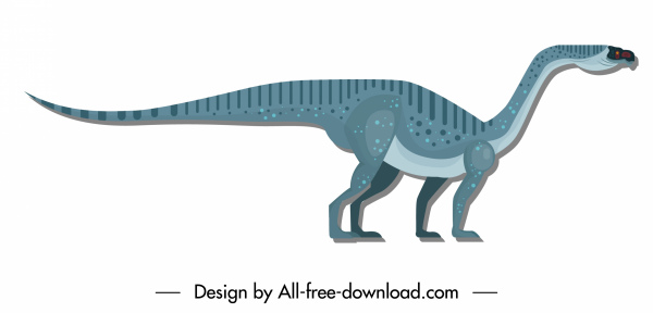 apatosaurus dinosaur icon colored flat classic sketch