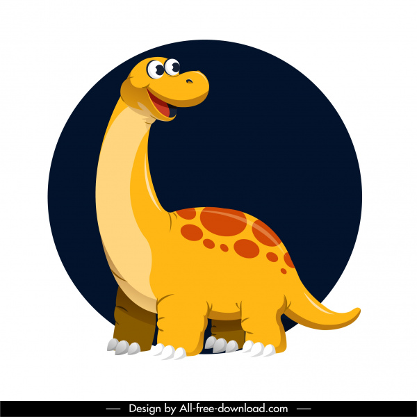 apatosaurus dinosaur icon cute cartoon character design